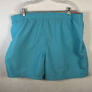 O'Rageous Mens 2XL Swim Trunks Shorts Blue Coral Lined Elastic Waist Fish‎ Swim